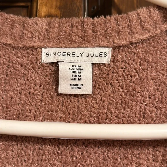 Sincerely Jules Dusty Rose Open-Front Cardigan - Picture 3 of 3